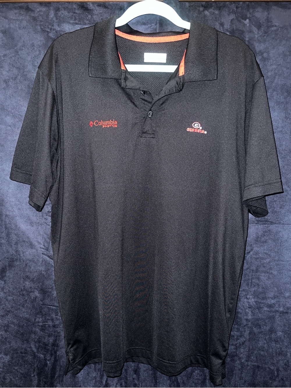 Columbia PFG Men’s Black UGA Bulldog polo shirt size L